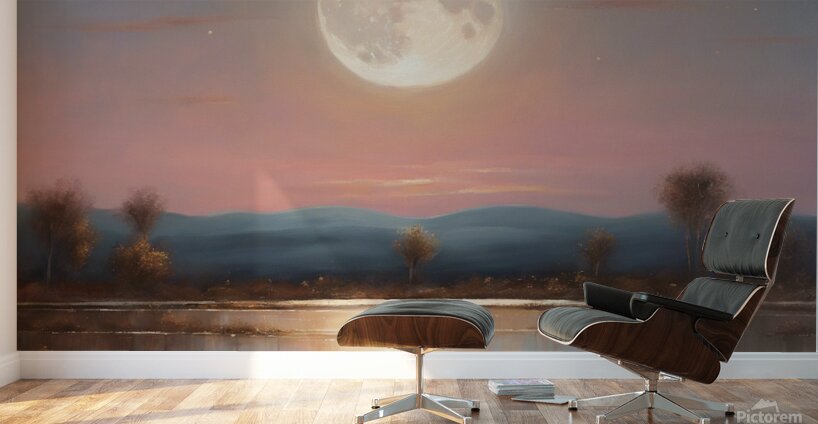  A figurative painting representing a moons Wall Murals