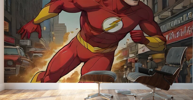 Flash Comic Illustration. Wall Murals
