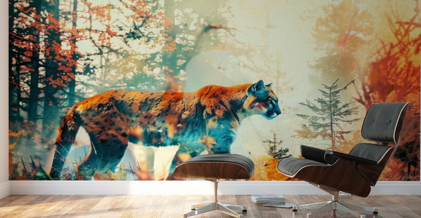 Wild Cat Cougar Wall Murals