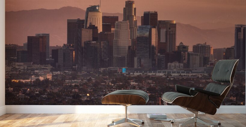 DTLA Los Angeles Skyline at Sunrise Wall Murals