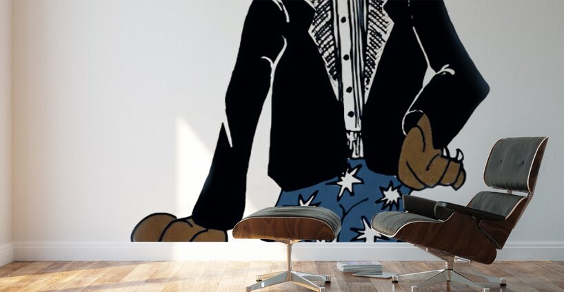 vintage cougar mascot top hat art Wall Murals