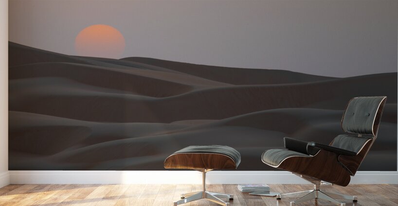 Dune red sun sinking Wall Murals