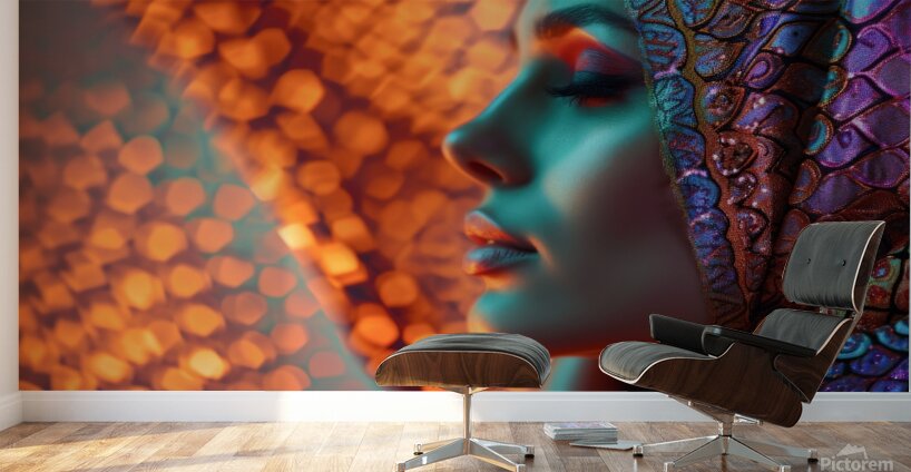 Lady In Scarf Wall Murals