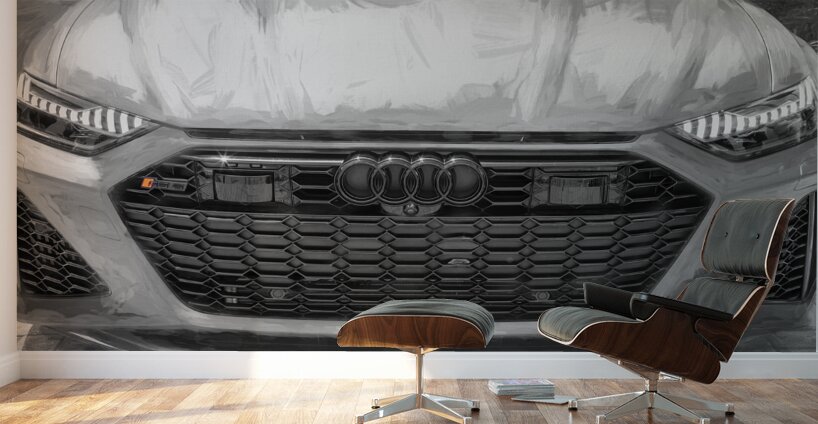 2022 Grey Audi RS6 Avant X 6 Wall Murals