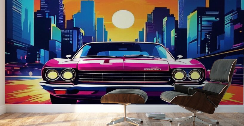 Zooming through the city streets Wall Murals