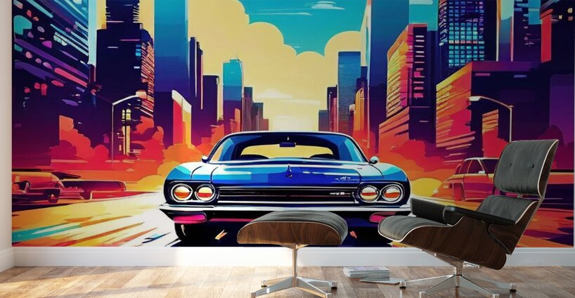 Urban night drive Wall Murals