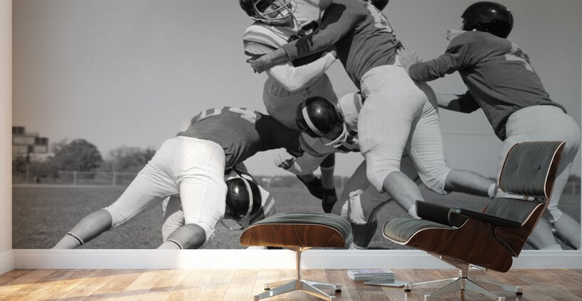 1960s SIX MEN PLAYING FOOTBALL GROUP TACKLE 186823 Wall Murals