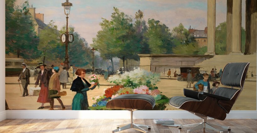 Flower Vendor Before The Madeleine Church Paris V Wall Murals