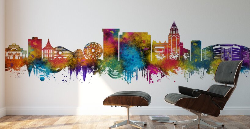 Anaheim California Skyline Wall Murals