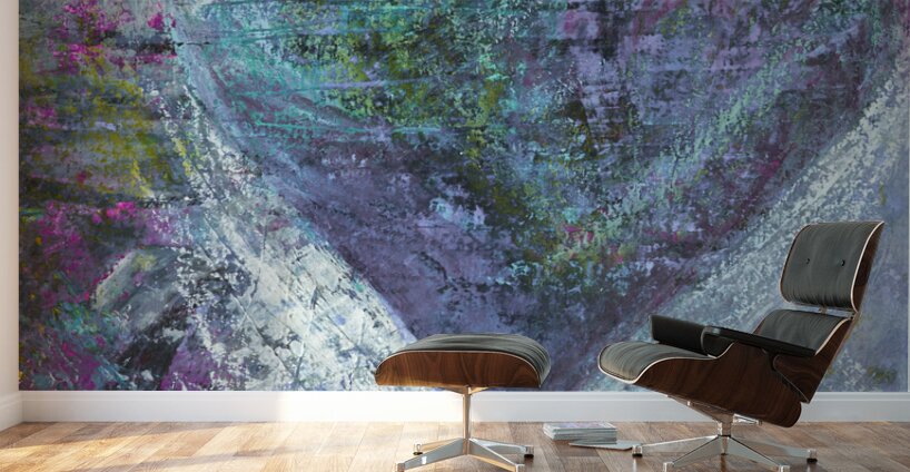 Blue Grey Heart Abstract Wall Murals