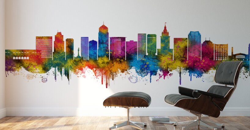 Cleveland Ohio Skyline Wall Murals