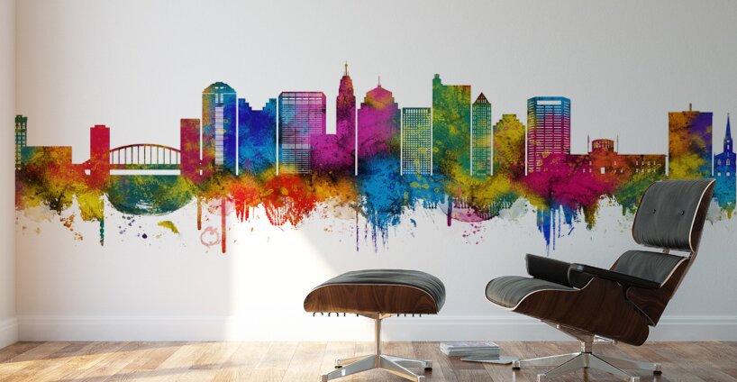 Columbus Ohio Skyline Wall Murals