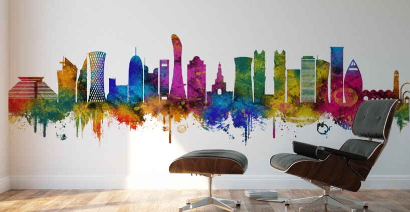 Doha Qatar Skyline Wall Murals