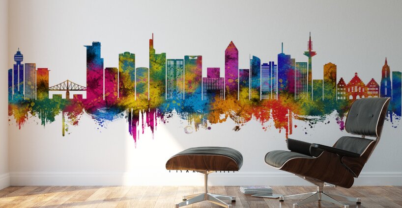 Frankfurt Germany Skyline Wall Murals