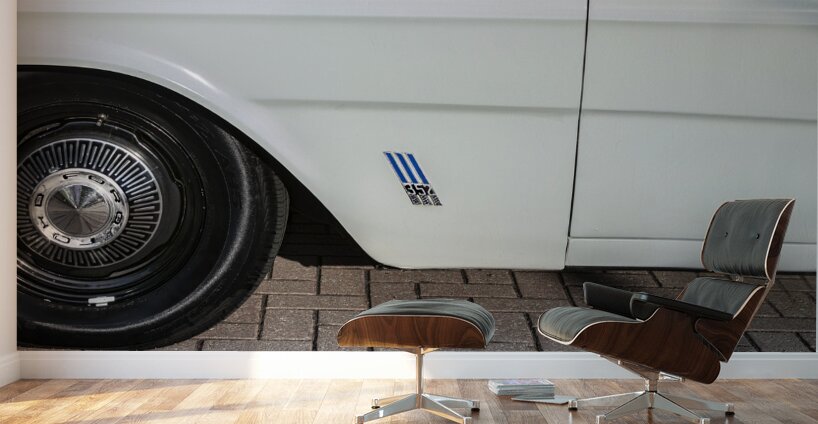 1966 White Ford Galaxie Custom 500 XL X 11 Wall Murals