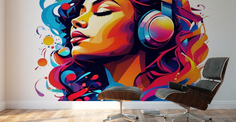 A Colorful Escape into Music Wall Murals