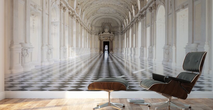 Reggia di Venaria Reale Italy - corridor perspective luxury ma Wall Murals