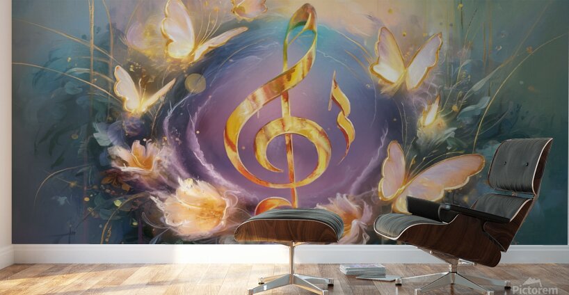 abstract oil painting that captures the essence of guitar music Wall Murals