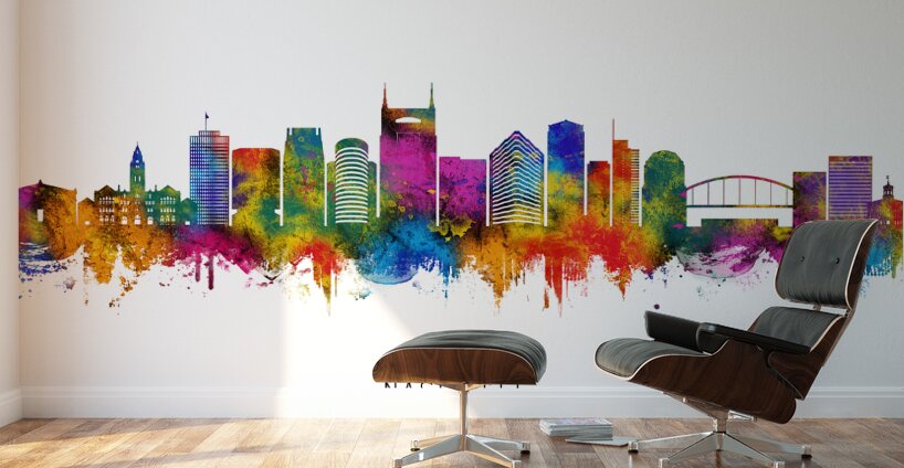 Nashville Tennessee Skyline Wall Murals