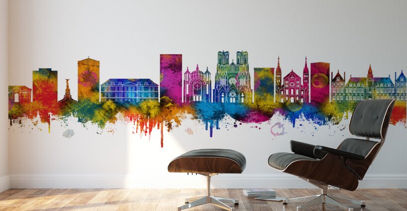 Reims France Skyline Wall Murals