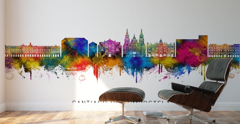 Santiago de Compostela Spain Skyline Wall Murals