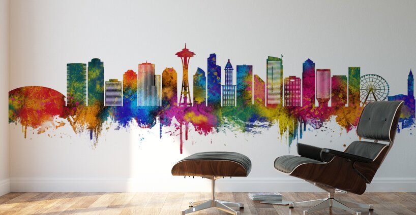 Seattle Washington Skyline Wall Murals