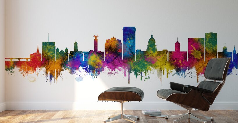 Springfield Illinois Skyline Wall Murals