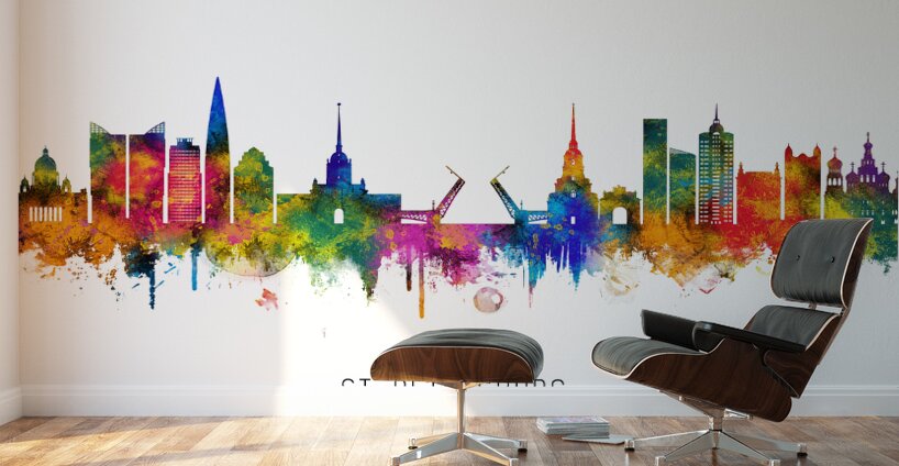 St. Petersburg Russia Skyline Wall Murals