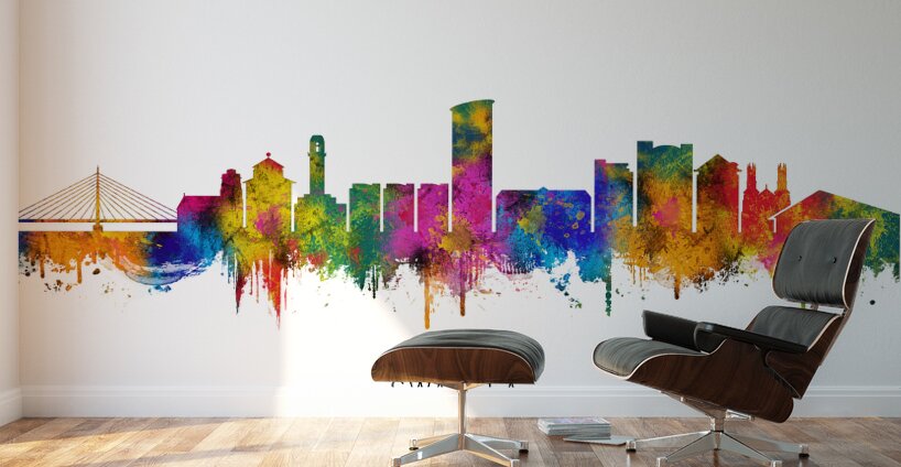 Swansea Wales Skyline Wall Murals