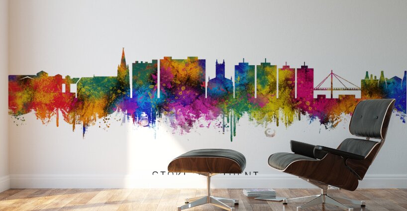 Stoke-on-Trent England Skyline Wall Murals