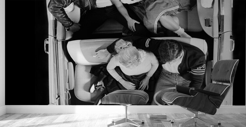 1950s TWO TEEN COUPLES IN CONVERTIBLE CAR 194090 Wall Murals