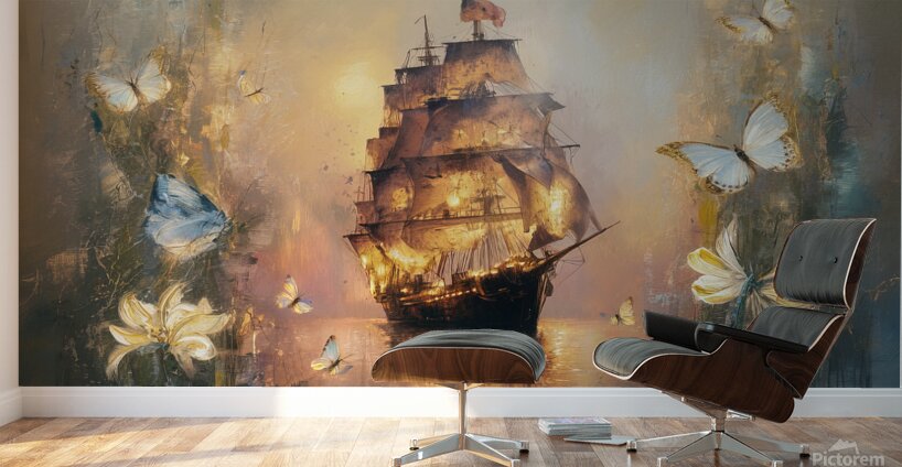 abstract oil painting that captures the essence of flowers  44 Wall Murals