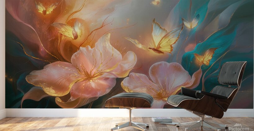 abstract oil painting that captures the essence of flowers  9 Wall Murals
