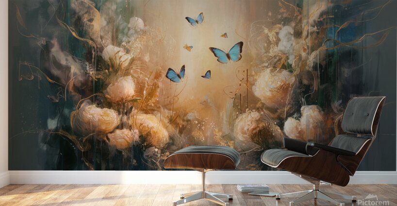 abstract oil painting that captures the essence of flowers  11 Wall Murals