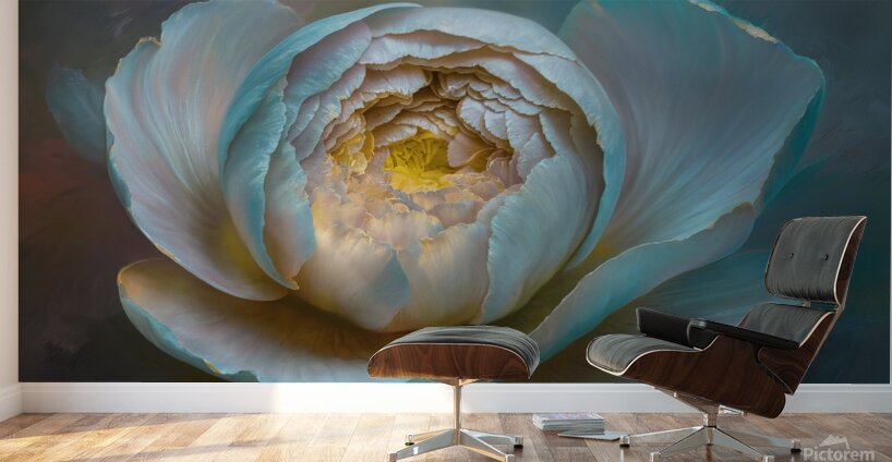 abstract oil painting that captures the essence of flowers  50 Wall Murals