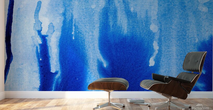 Abstract blue watercolor painting Wall Murals