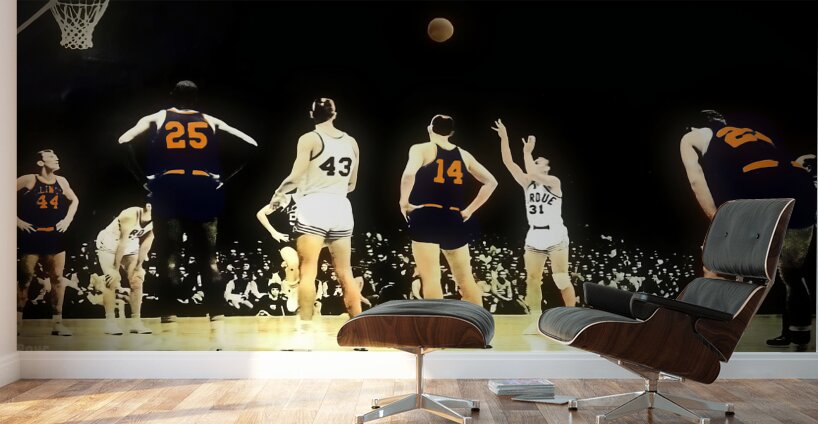 1960s purdue illinois basketball art row1 Wall Murals