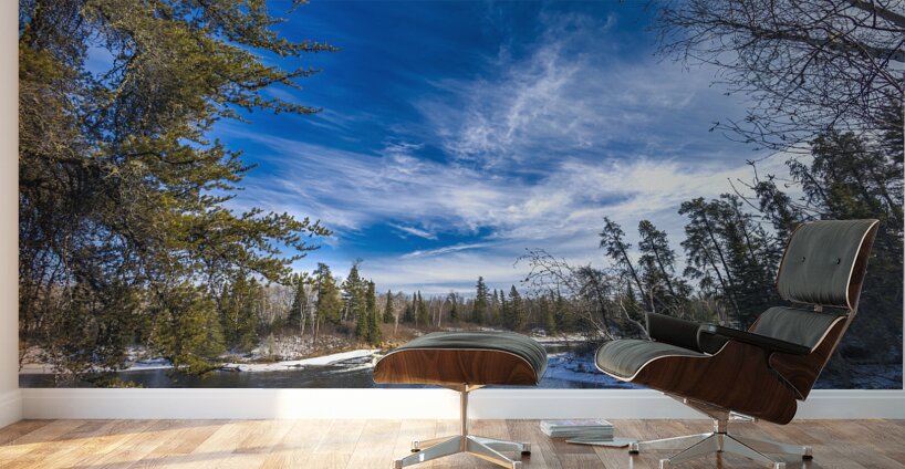 Winter at Pine Point Rapids Wall Murals
