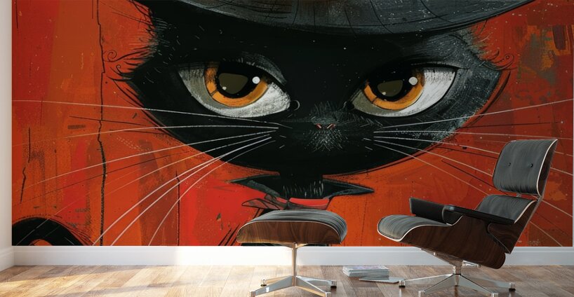 Harlem Whiskers: A Feline Fusion of Culture and Style Wall Murals