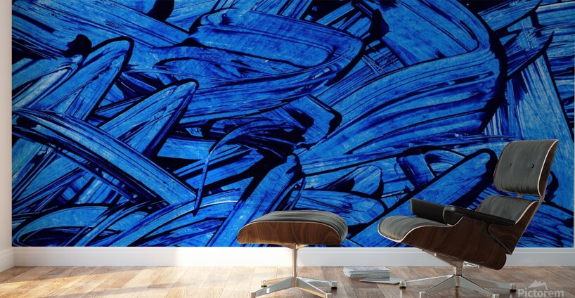 Abstract blue painting.   Wall Murals