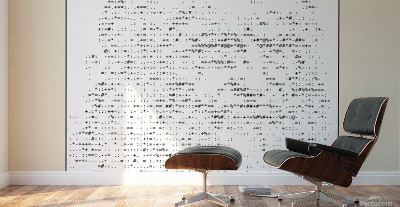 Self portrait – Leonardo da Vinci Ascii art Wall Murals