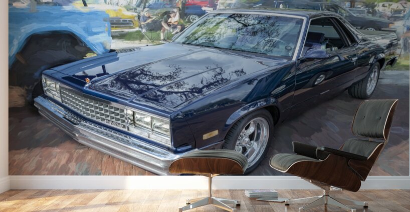 1982 Dark Blue Chevrolet El Camino SS X 5 Wall Murals