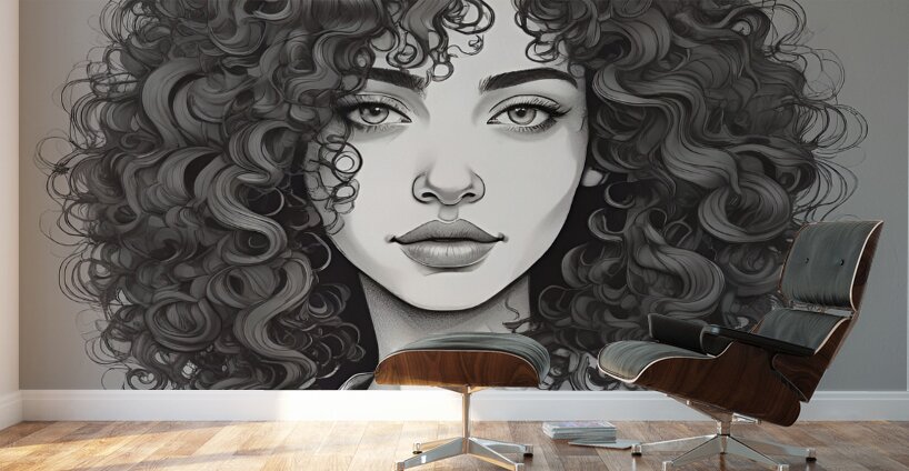 Curly Hair Character Design 22 Wall Murals