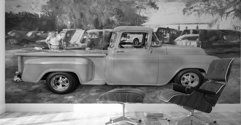  1957 Yellow Chevy Pick Up Truck 3100 Series X 3 Wall Murals