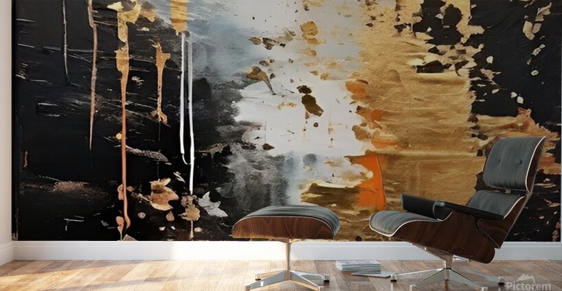 Shimmering Black and Gold Wall Murals