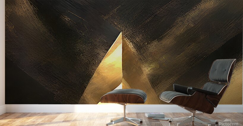 modern abstract black & gold Wall Murals