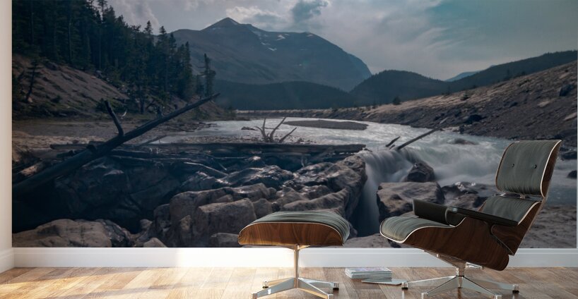 Banff to Jasper Rocky Waterfall Wall Murals