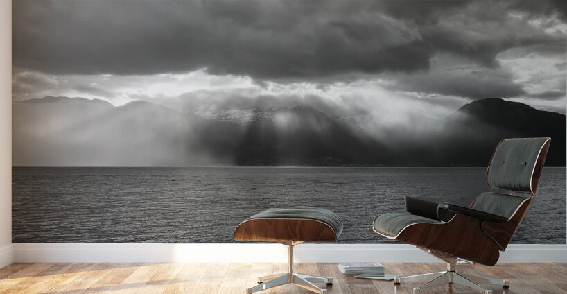 Balestrand Norway Sunset Sun Rays Wall Murals