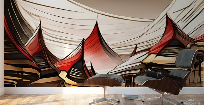 abstract village art Wall Murals