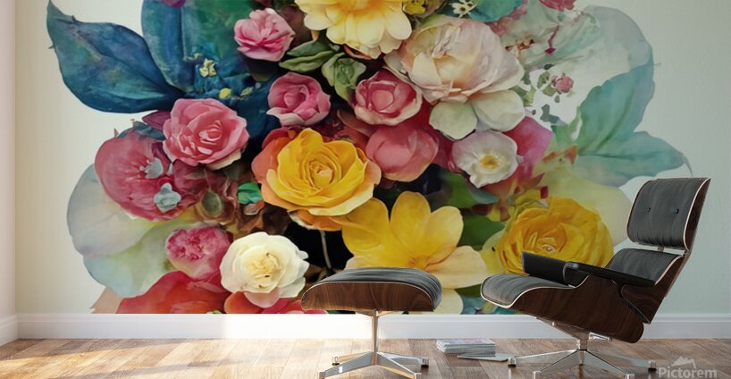 abstract oil painting of flowers 9 Wall Murals